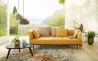 Couch, Sofa, Wohnliege in gelb